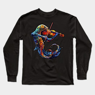 Eel Playing Violin Long Sleeve T-Shirt